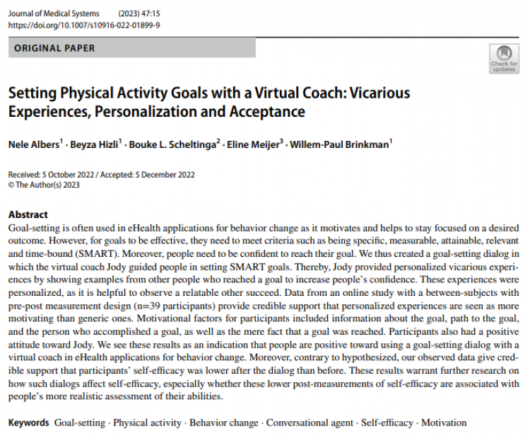 Read our new paper on setting physical activiy goals with a virtual coach!